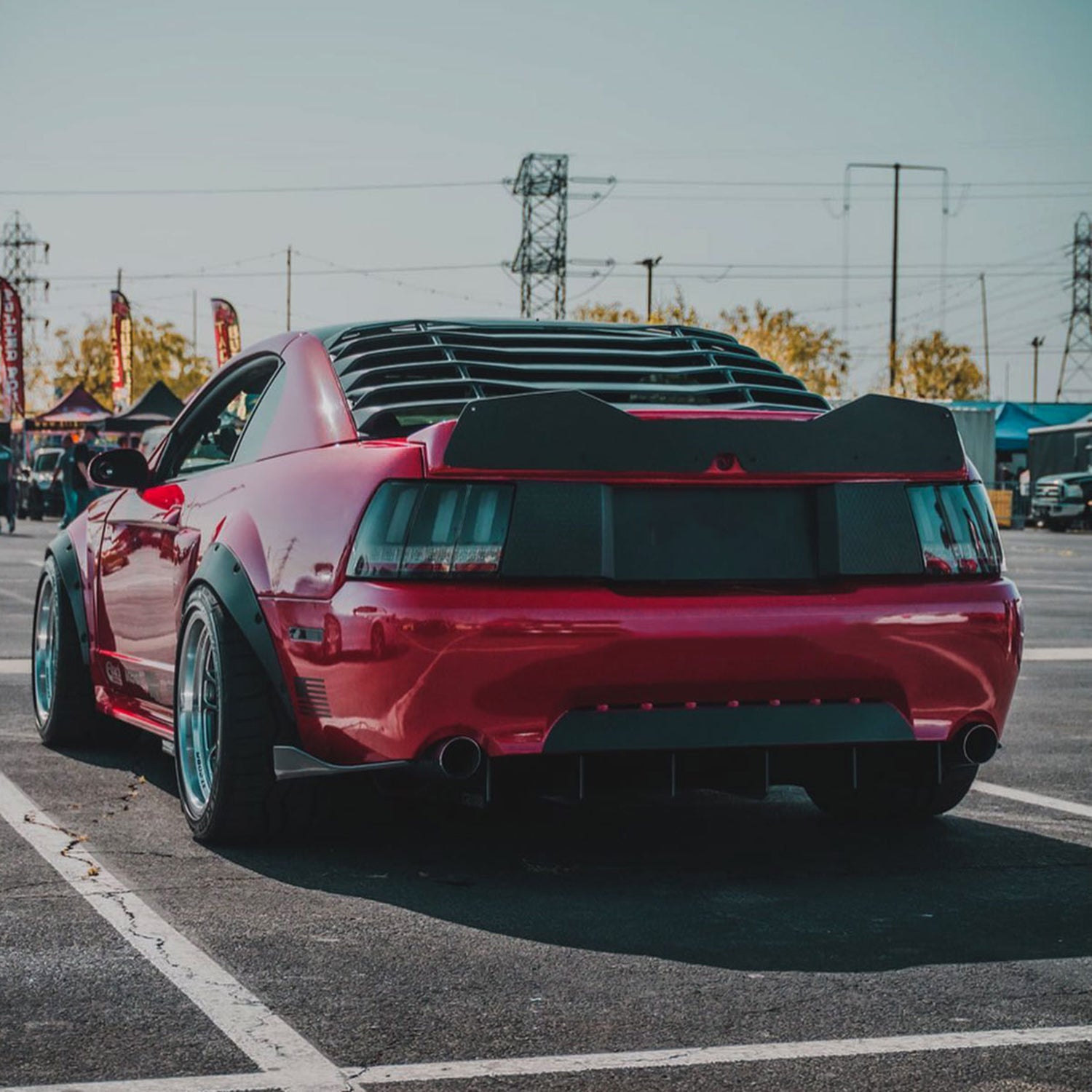 1999-2004 Ford Mustang Sequential LED Tail Lights Matte Black/Clear Lens
