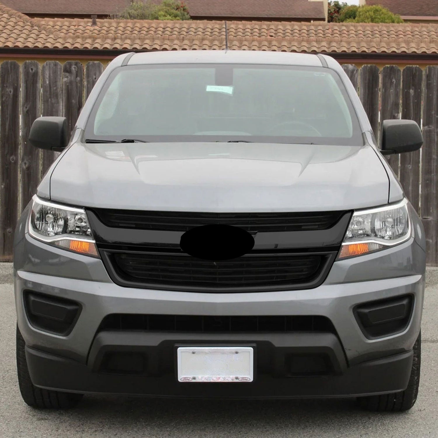 2015-2020 Chevrolet Colorado Grille Overlay Gloss Black 1Pcs ABS Plastic