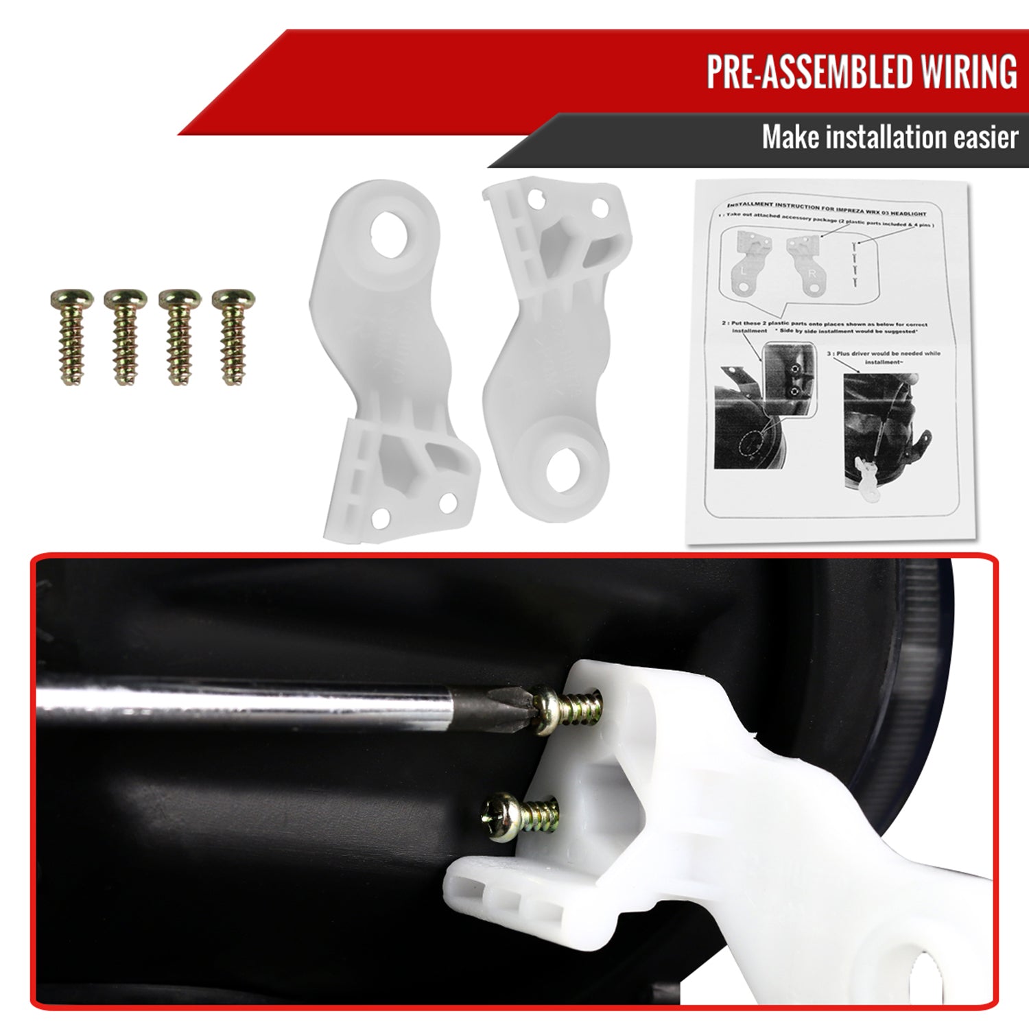 2004-2005 Subaru Impreza WRX/STI Outback Dual Halo Projector Headlights Smoke