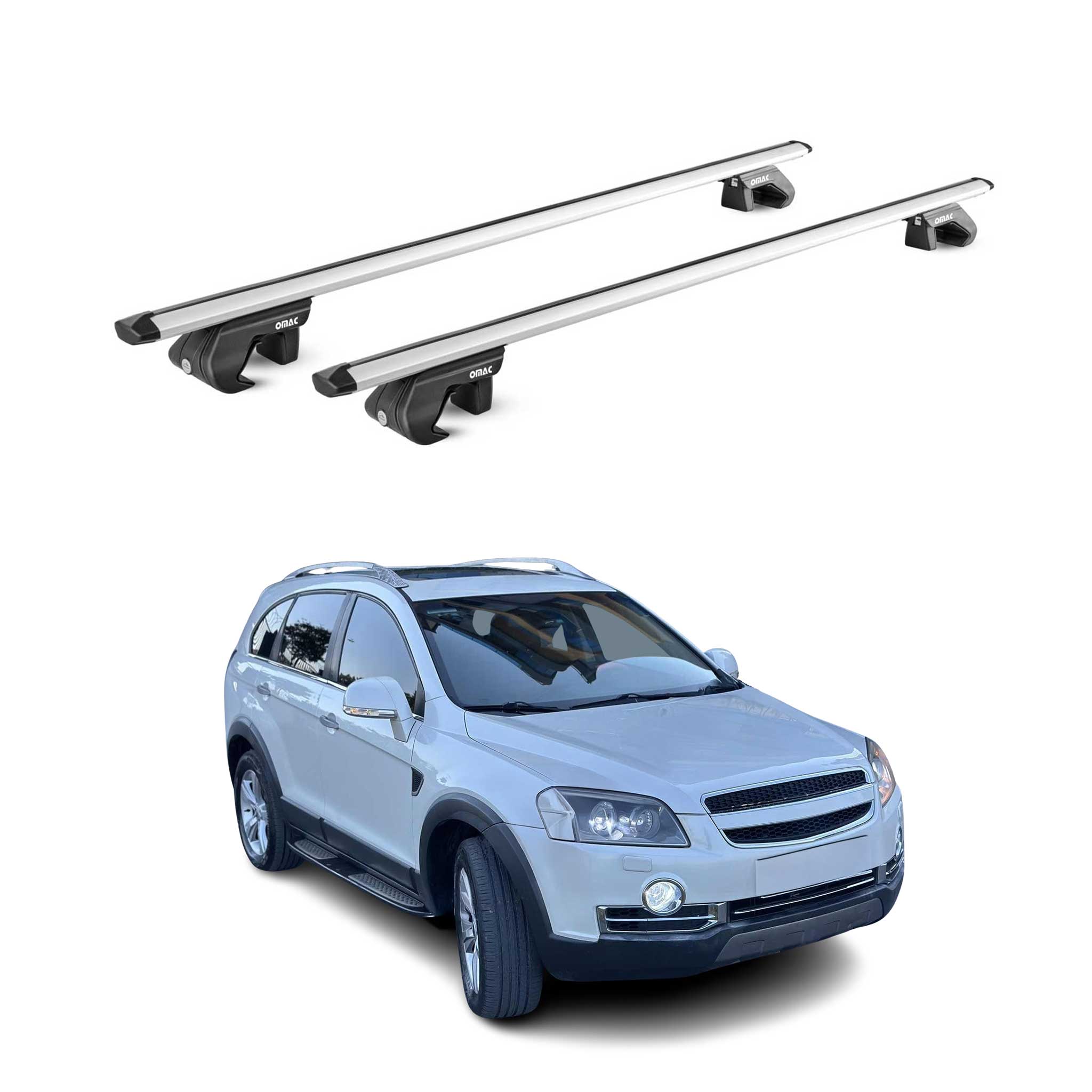 2012-2015 Chevrolet Captiva Sport Roof Rack Cross Bars Silver Carrier 2 Pcs