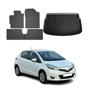 2013-2020 Toyota Yaris Floor Mats & Cargo Liner Full Set All Weather Black