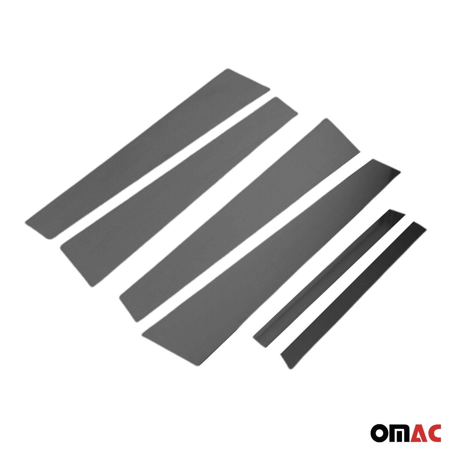 2004-2010 BMW 5 Series E60 M5 Sedan Window B Pillar Posts Trim Stainless Steel Dark 6x