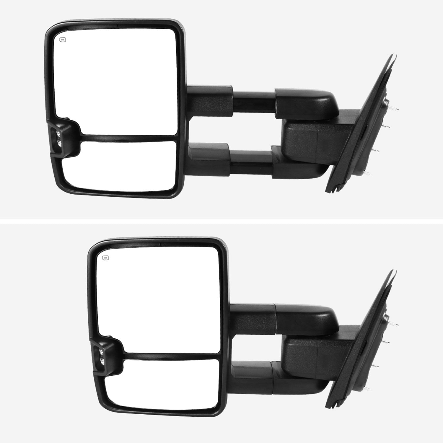 2014-2016 Chevy Silverado/Sierra Heated ATS Manual Chrome Towing Mirrors Smoke