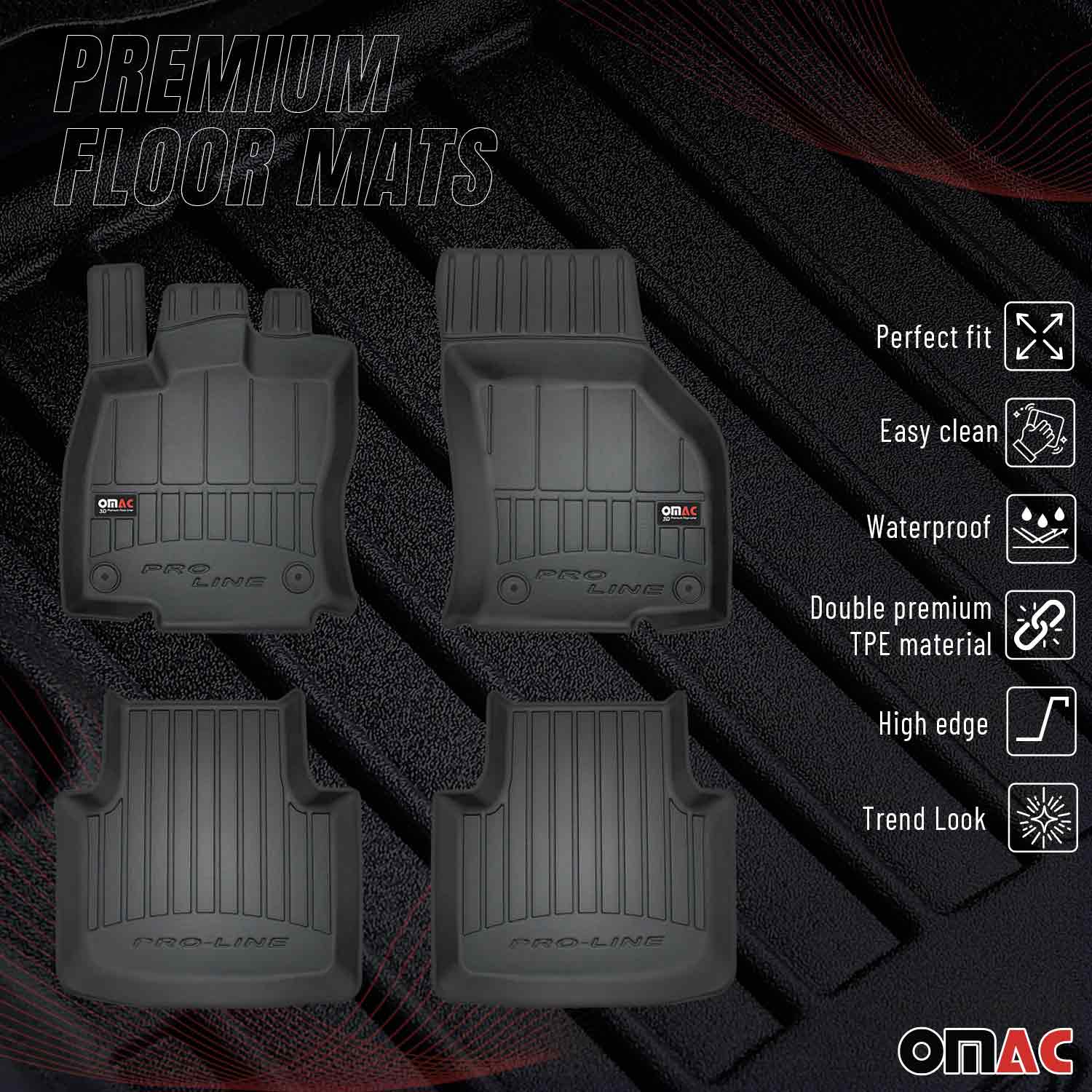 2015-2019 VW Passat B8 Premium Floor Mats Liners Full Set All Weather Heavy Duty