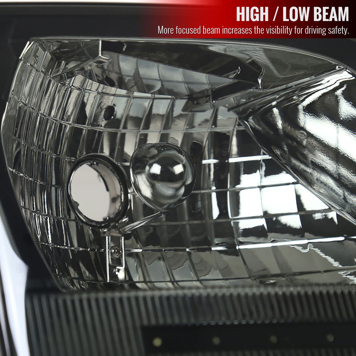 1997-2004 Ford F-150/Expedition Factory Headlights SMD LED Light Strip Smoke