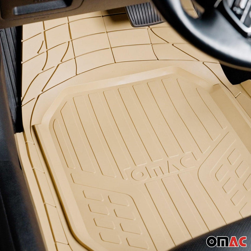 Ford Heavy Duty Trim to fit Floor Mats Liner Tan All Weather 4Pcs