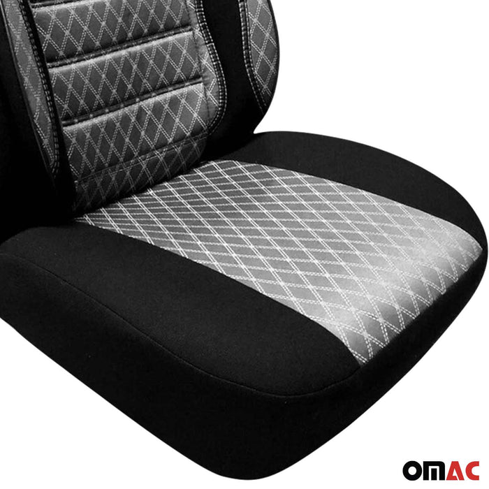 2x Car Front Seat Cover Cushion Breathable Protection Non Slip Grey Black