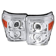2011-2016 F-250 F-350 F-450 F-550 Dual Halo Headlights LED Signal Chrome