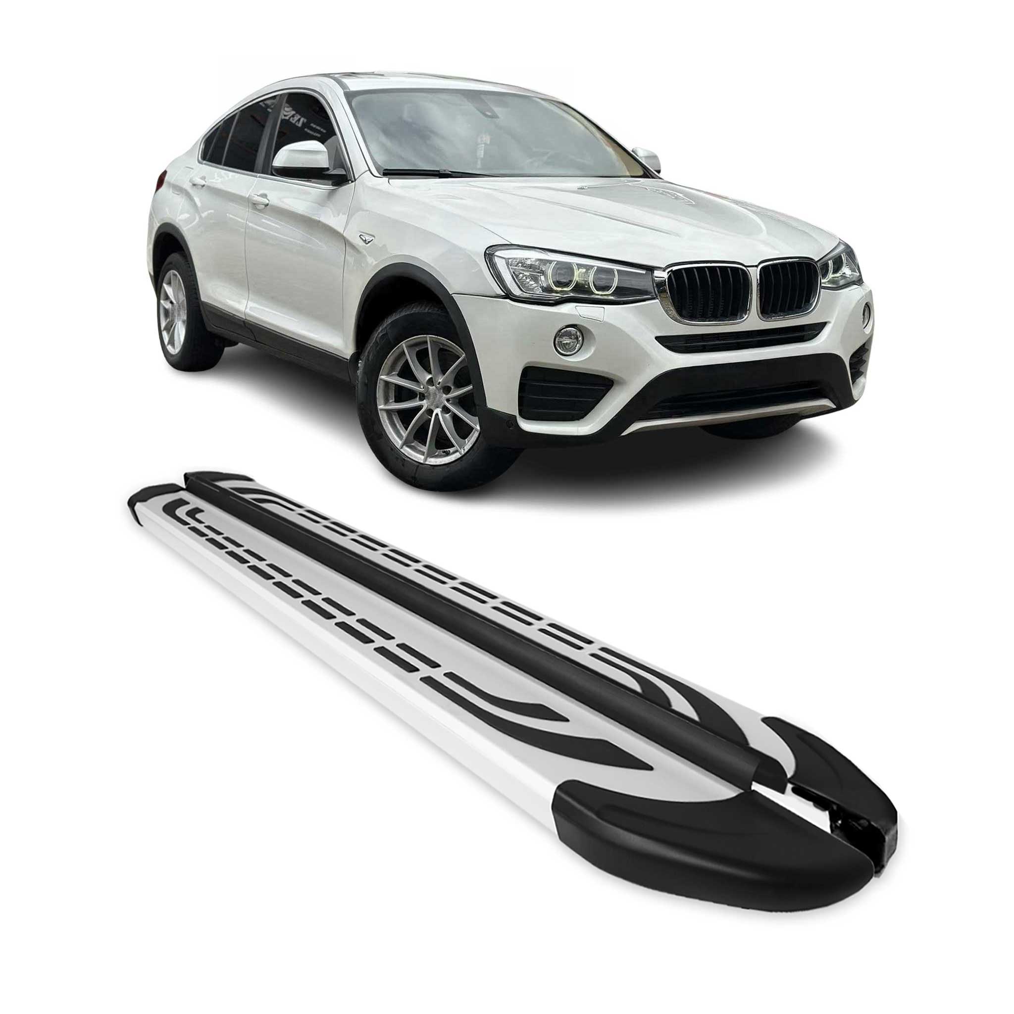 2015-2018 BMW X4 F26 Running Boards Side Steps Silver