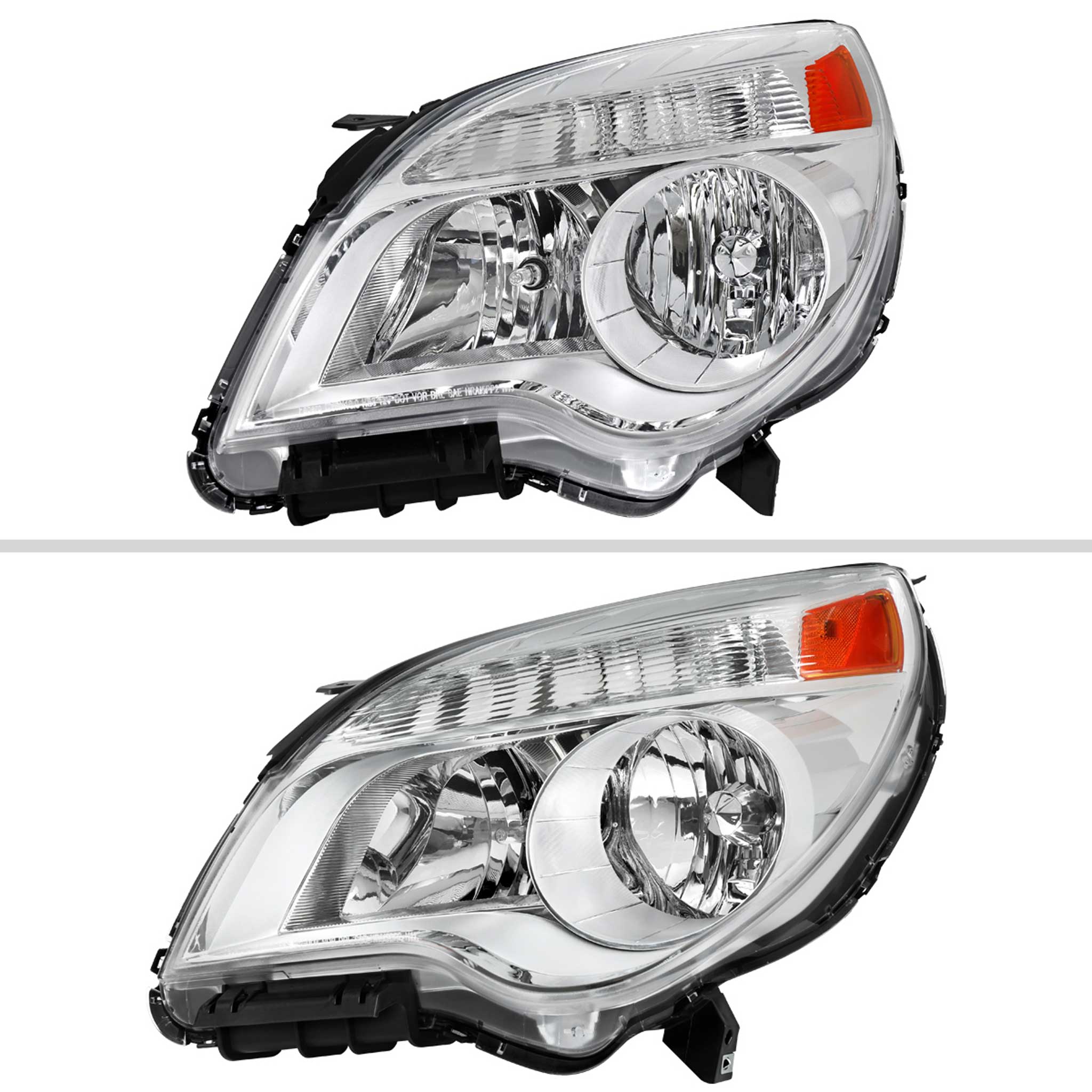 For Chevrolet Equinox 2010-2015 Factory Style Headlights Chrome Housing Clear Lens