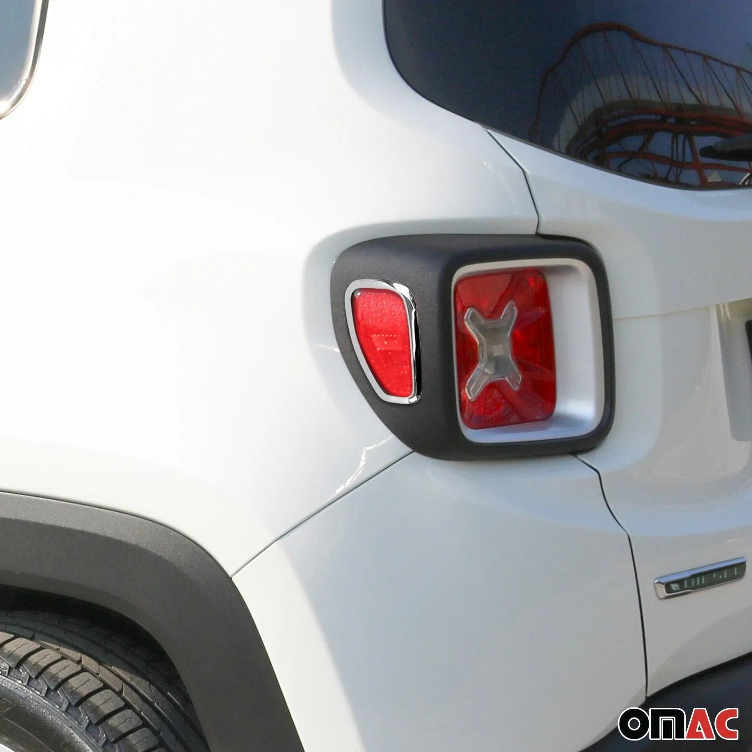 2015-2024 Jeep Renegade Rear Trunk Molding Trim Silver 2 Pcs