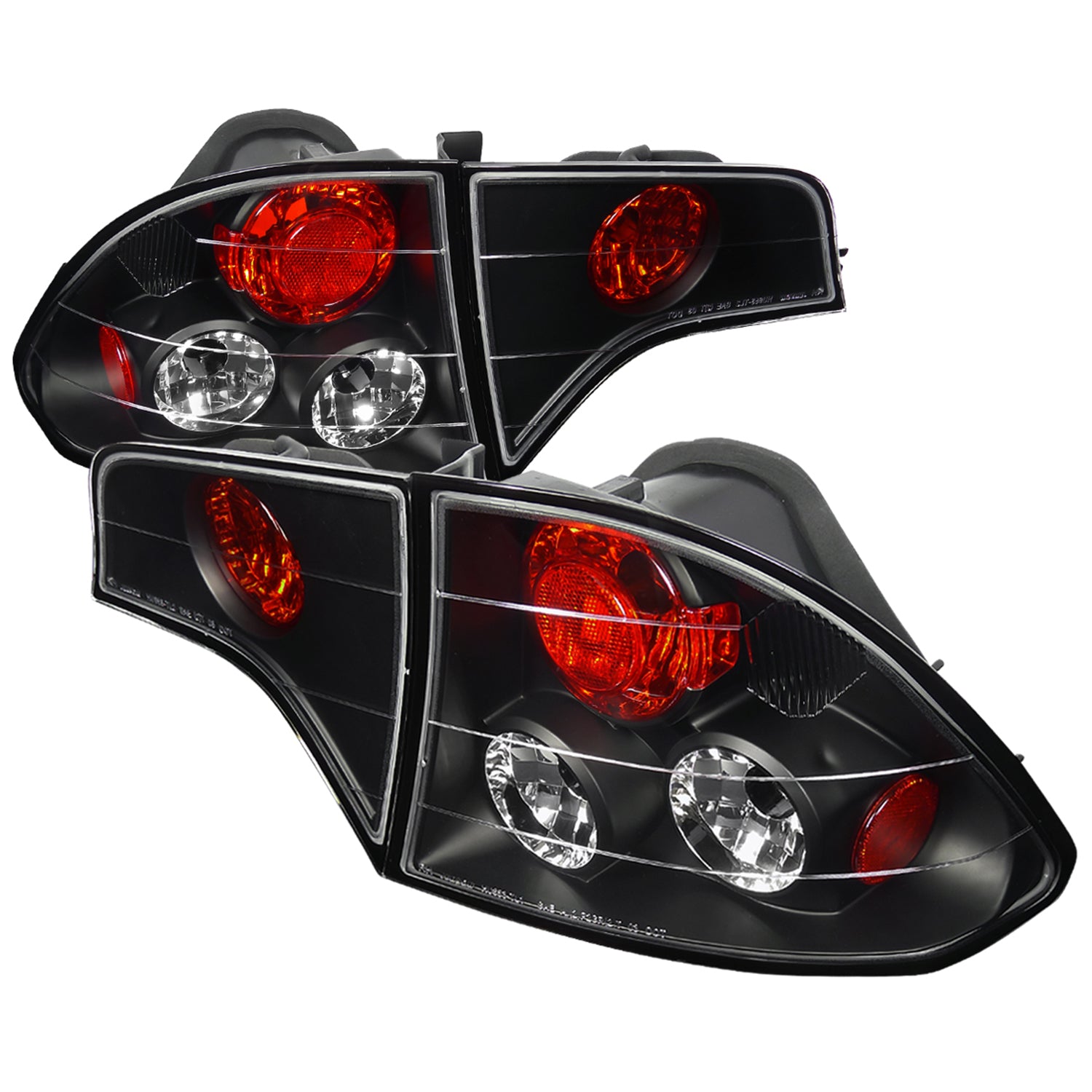 2006-2011 Honda Civic Sedan Tail Lights Matte Black Housing/Clear Lens