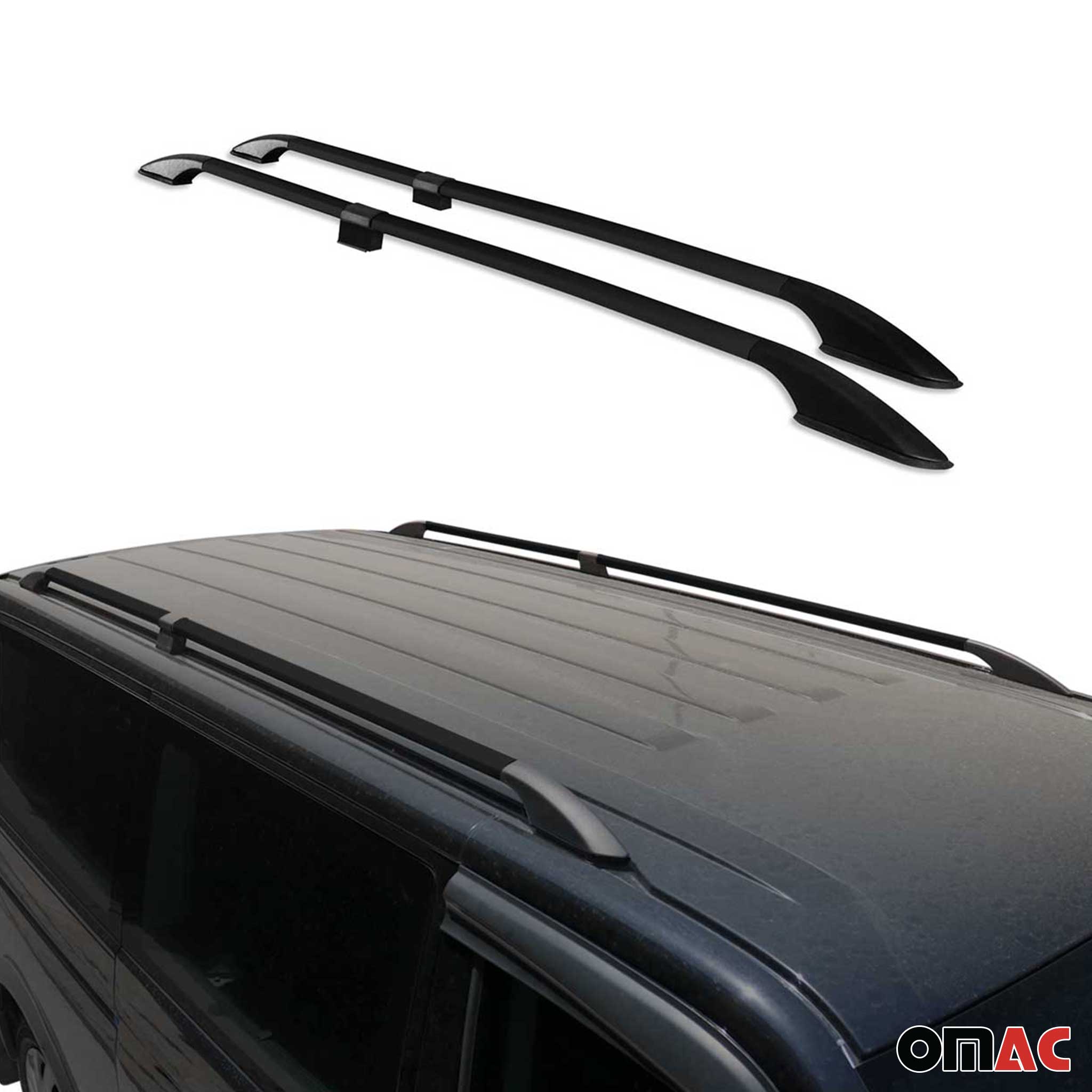 Roof Rack Side Rails for Mercedes Metris 2016-2024 Long Black Alu 2Pcs