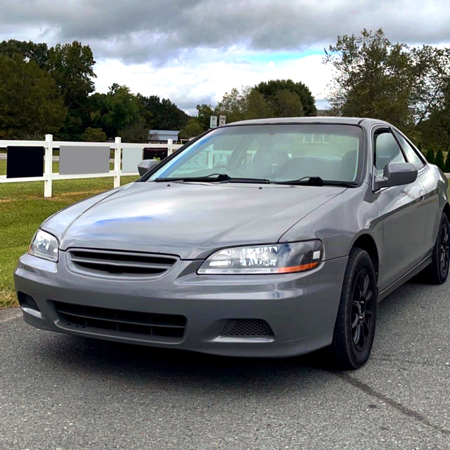 1998-2002 Honda Accord Factory Crystal Headlights Amber Reflector Matt Black
