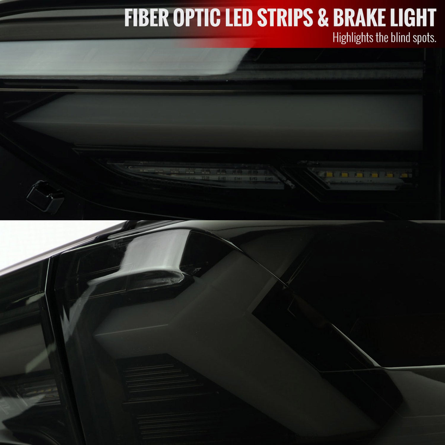 2019-2024 Toyota RAV4 White LED Bar Signal Tail Lights Glossy Black/Dark Smoke