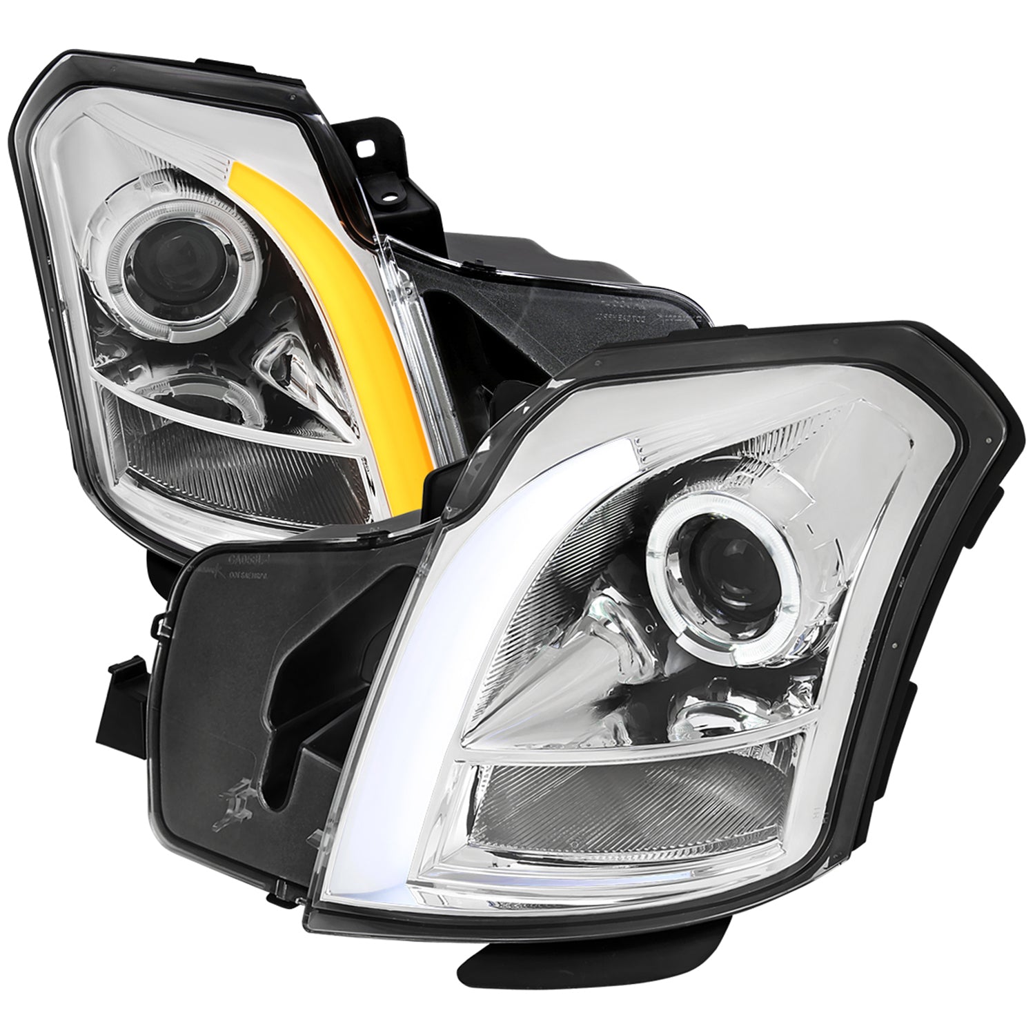 2003-2007 Cadillac CTS Halo LED Turn Signal Projector Headlights Chrome