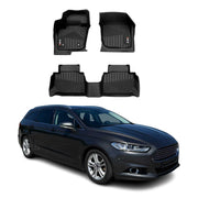 2013-2020 Ford Fusion Sedan Premium Floor Mats Liners First and Second Row Set Black