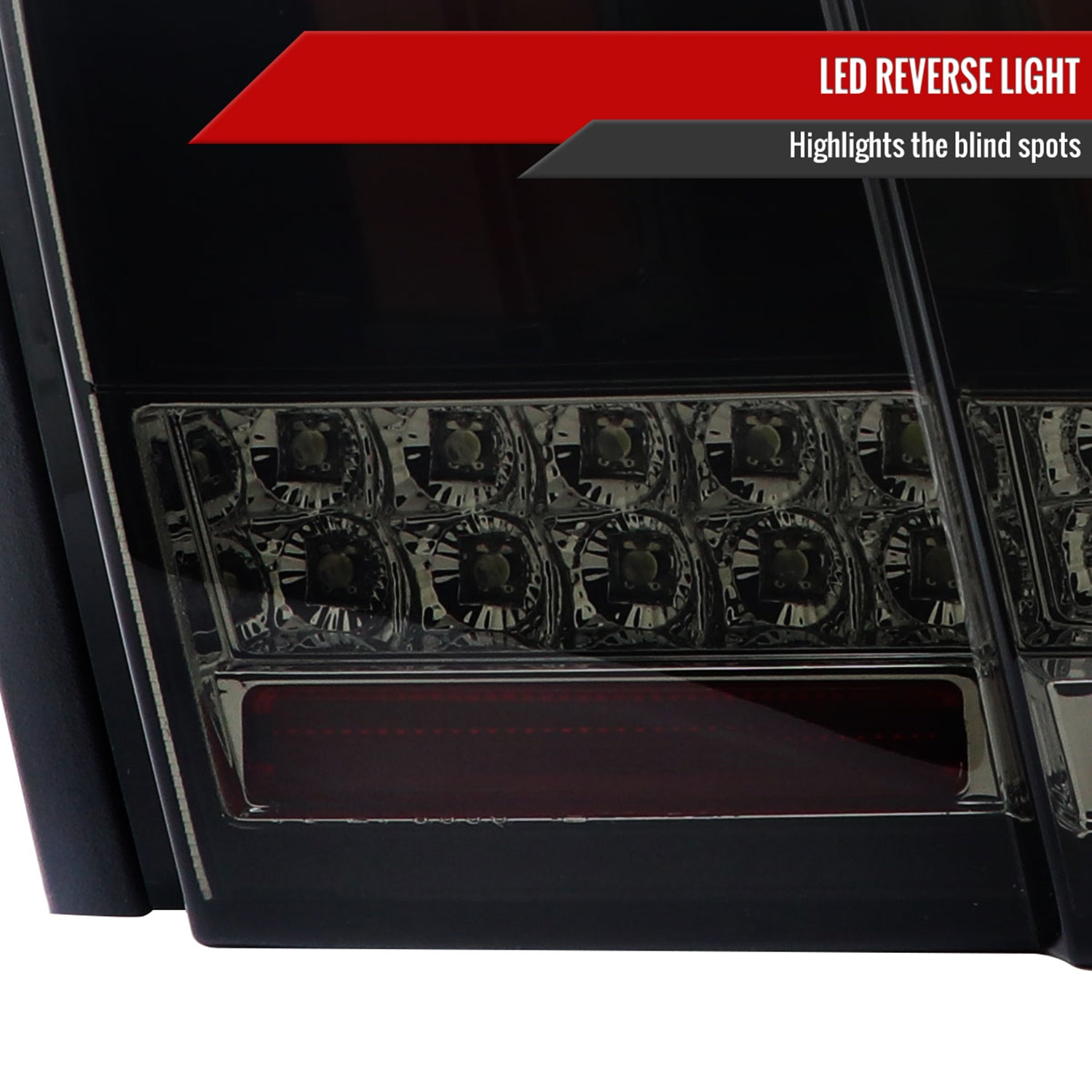 1999-2004 Ford Mustang Red Marker LED Tail Lights Glossy Black/Smoke