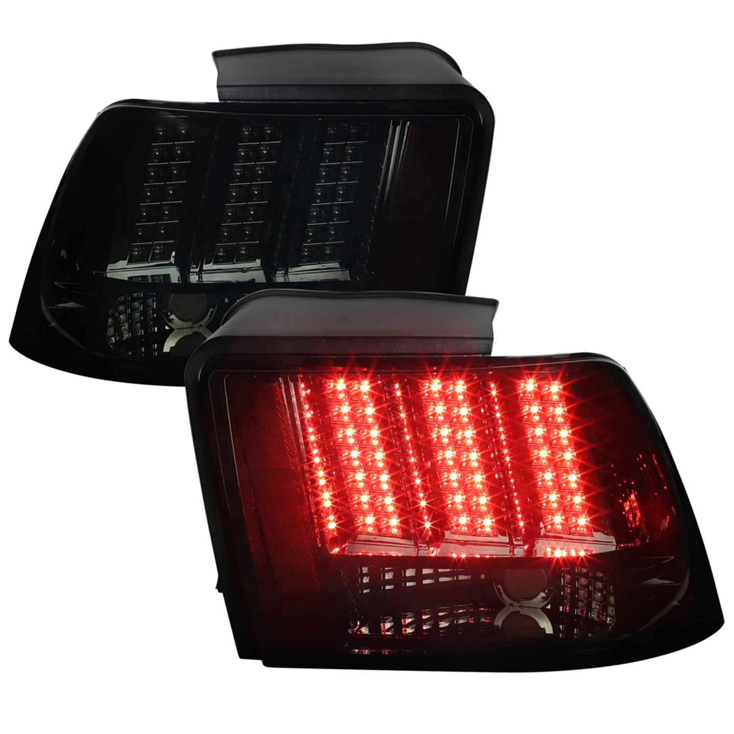 1999-2004 Ford Mustang Sequential LED Tail Lights - RS Chrome/Smoke Lens