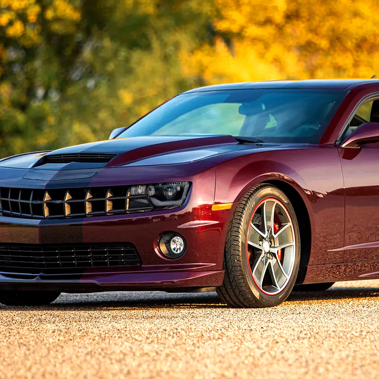 2010-2013 Chevy Camaro LED Bar Projector Headlights Glossy Black/Smoke Lens