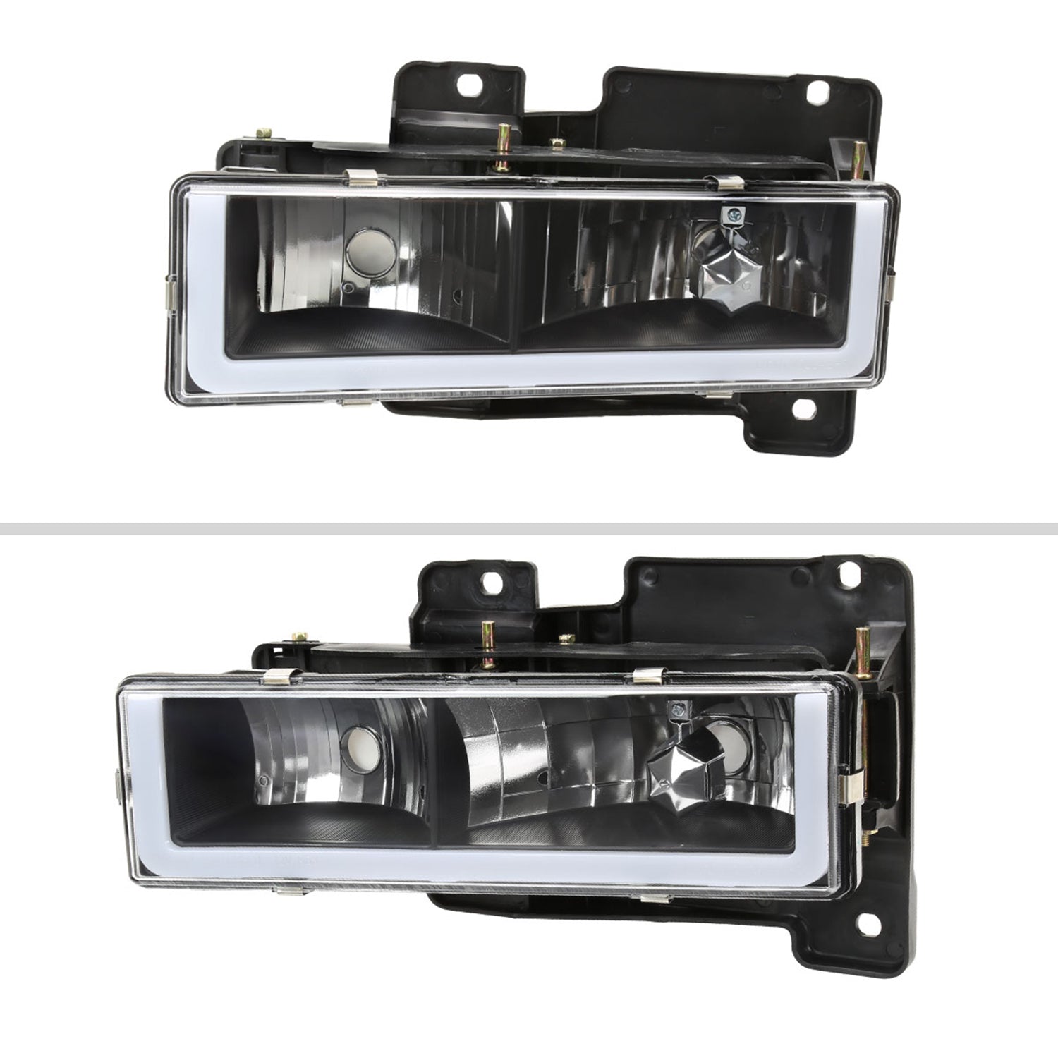 1988-1998 Chevy C/K C10/Tahoe/Sierra/Yukon/Suburban LED Headlights Matte Black