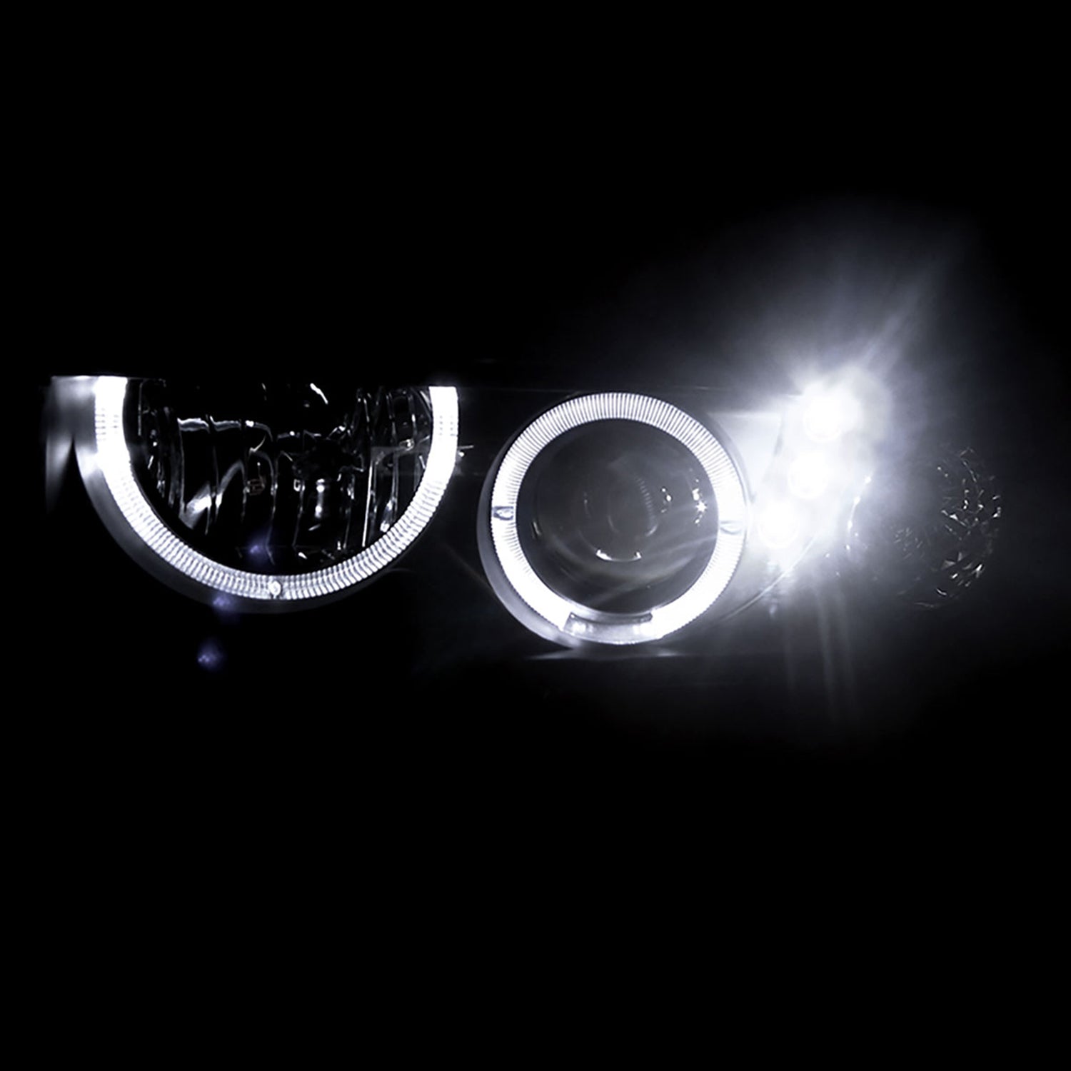 1998-2004 Chevy S10 Blazer Dual Halo Projector Headlights Bumper Lights Black