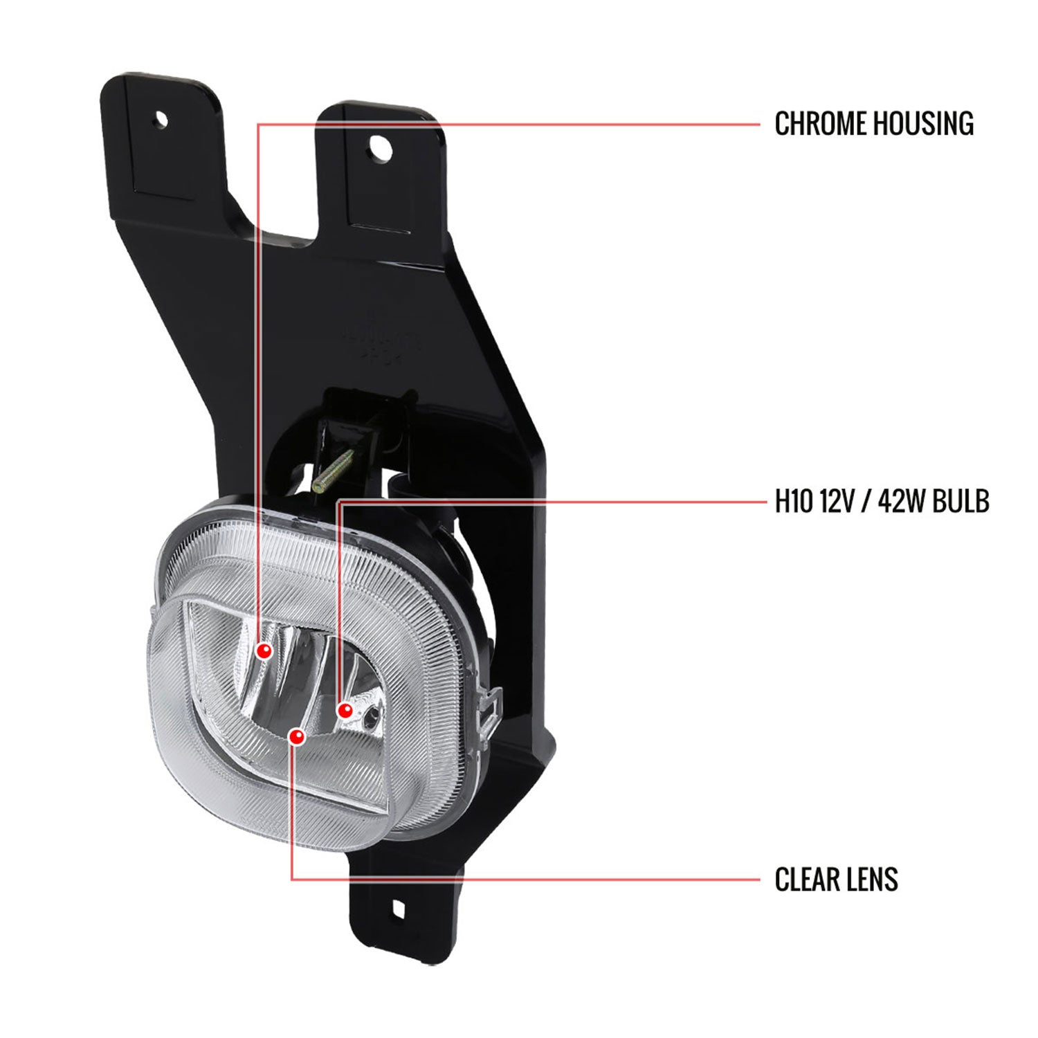 1999-2004 Ford F-250/F-350/Excursion H10 Fog Lights Chrome/Clear Lens