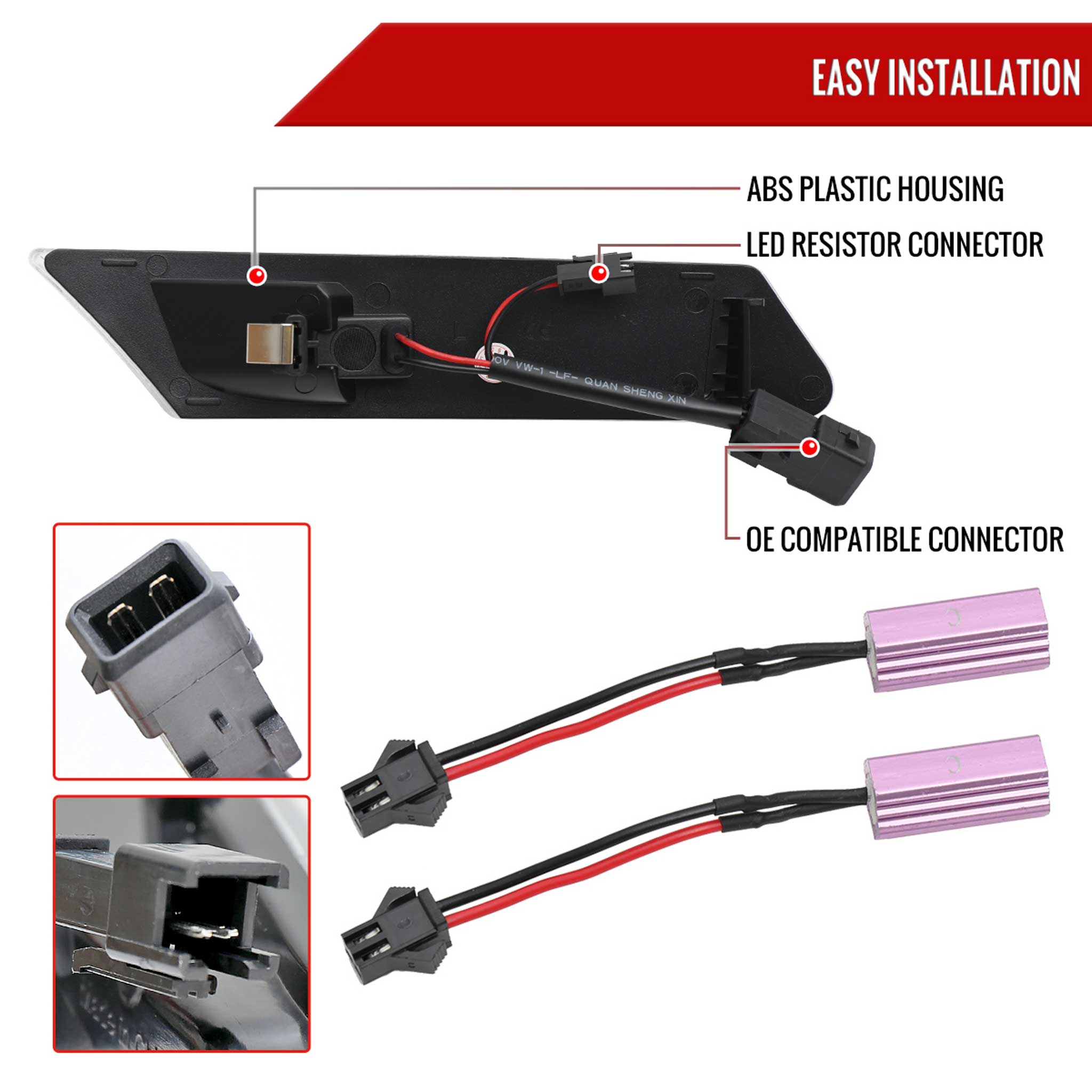For Porsche 911 997/ 987 987C 2006-2011 LED Turn Signal Clear With Seqential