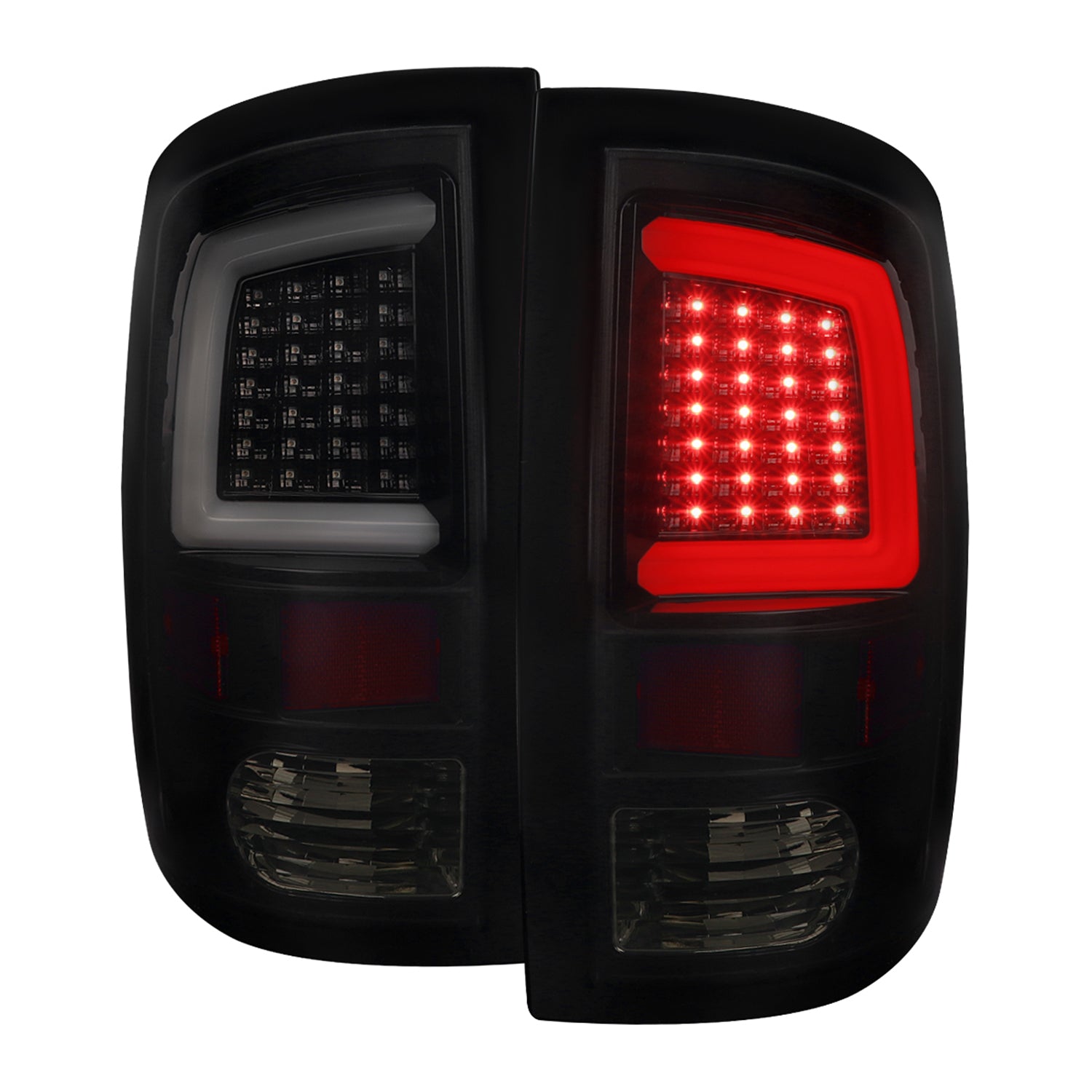 2009-2018 Dodge RAM 1500 2500 3500 White Bar LED Tail Lights Black/Smoke