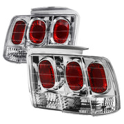 1999-2004 Ford Mustang Tail Lights Chrome Housing/Clear Lens