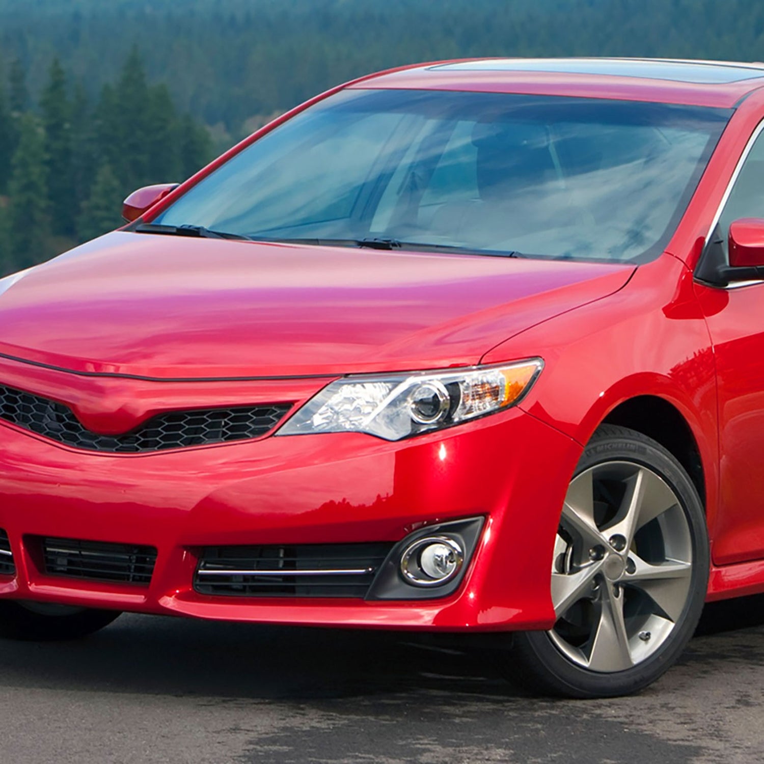 2012-2014 Toyota Camry Projector Headlight Amber Reflector - Driver Side Black