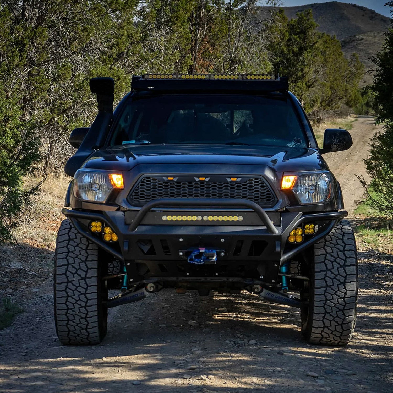 2012-2015 Toyota Tacoma Matte Black Mesh Replacement Grille w/ LED Lights