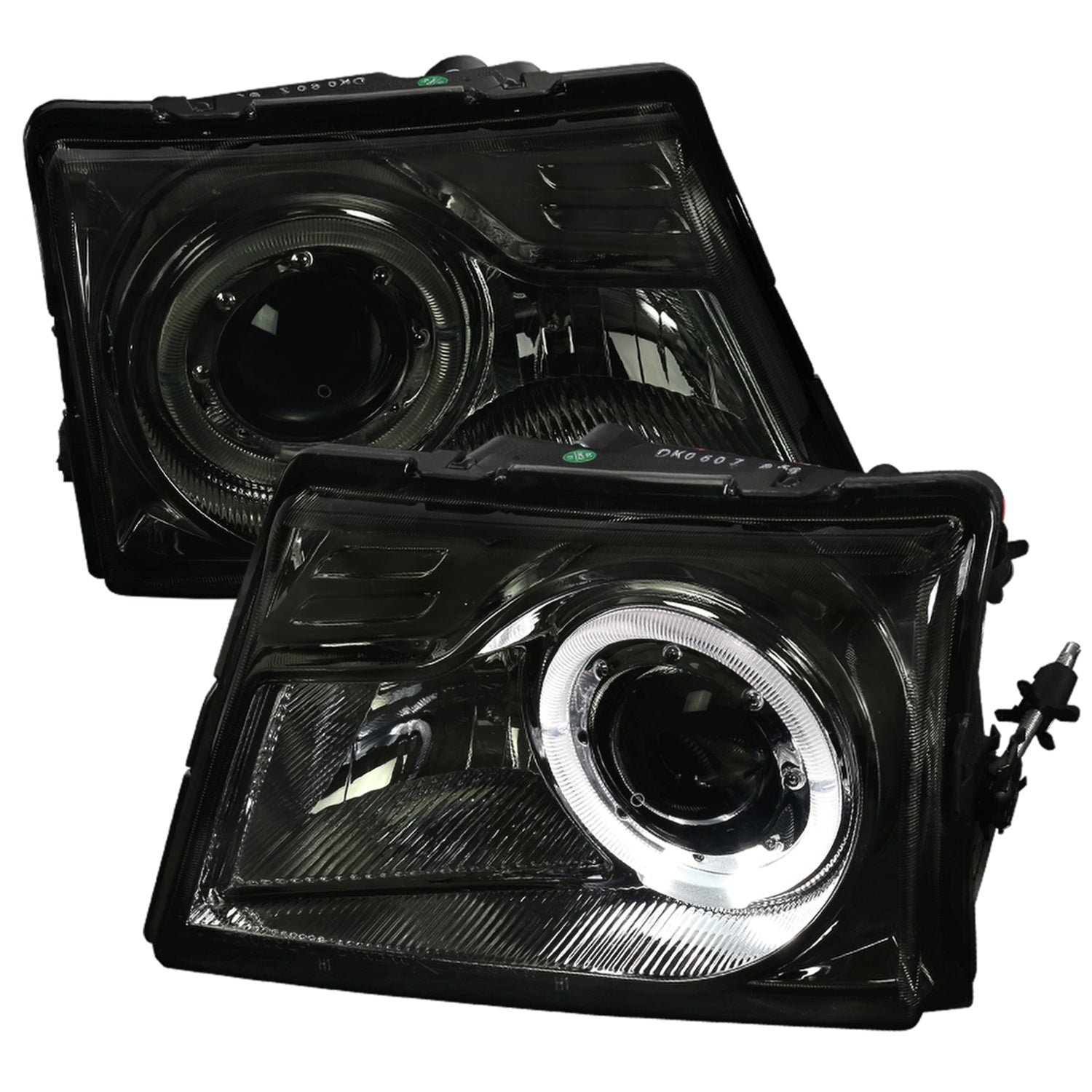 1998-2000 Ford Ranger Halo Projector Headlights Chrome Housing/Smoke Lens