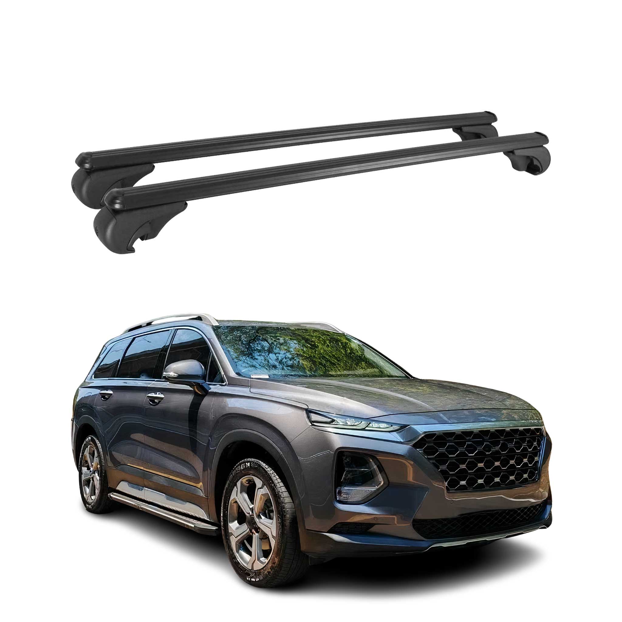 2024-2026 Hyundai Santa Fe Roof Rack Cross Bars Luggage Carrier Alu Black 2x