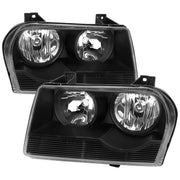 2005-2010 Chrysler 300 Factory Style Headlights Matte Black/Clear Lens
