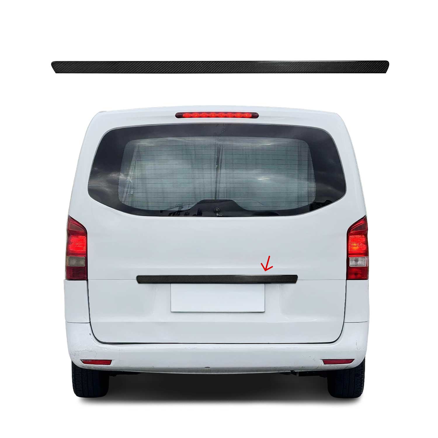 2016-2024 Mercedes Metris Rear Trunk Tailgate Door Handle Cover Carbon Fiber