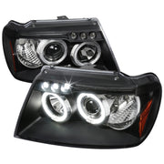 1999-2004 Jeep Grand Cherokee Dual Halo Projector Headlights Matte Black/Clear