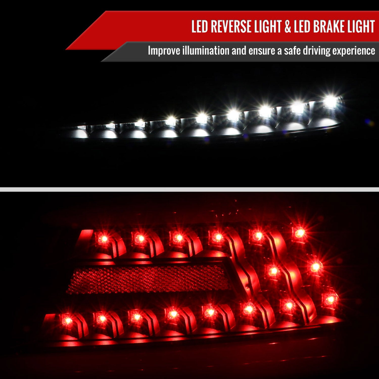 2015-2021 Subaru WRX Sequential White Bar LED Tail Lights Matte Black/Clear