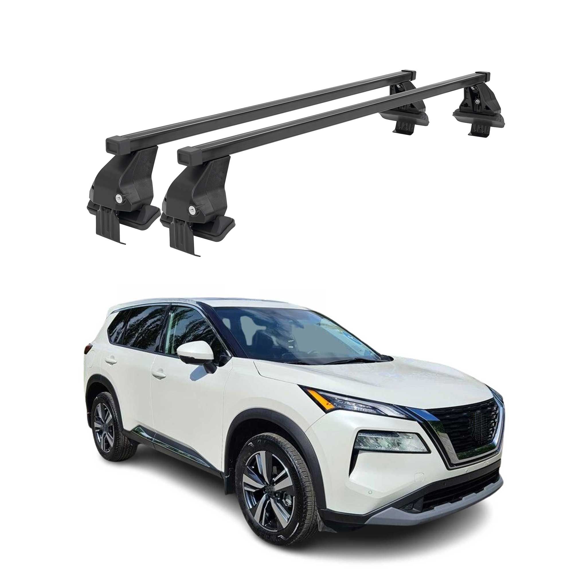 Top Roof Racks Cross Bars Carrier for Nissan Rogue T33 2021-2026 Steel Black 2x