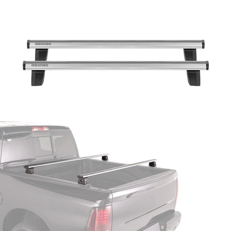 Menabo Truck Bed Rack Aluminum Pick Up Ladder Rack Silver 2Pcs