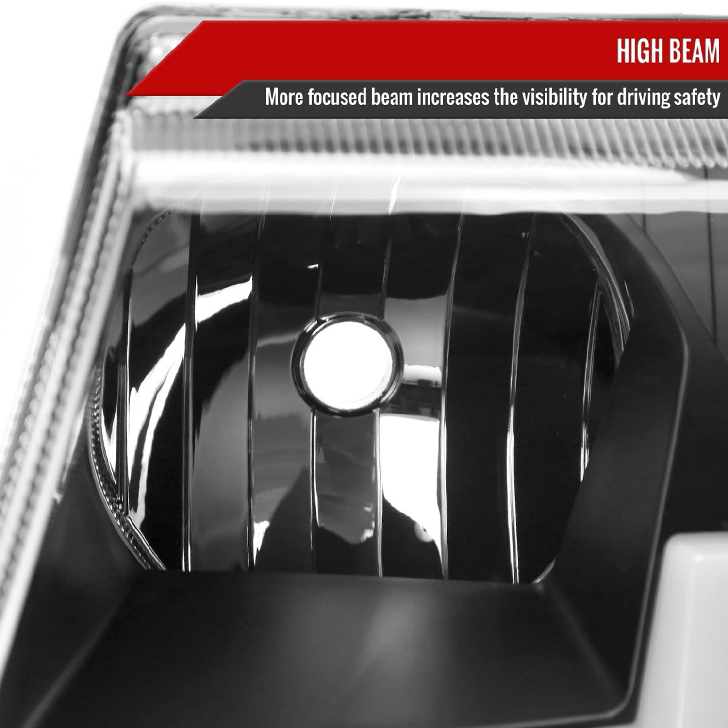 1999-2004 Jeep Grand Cherokee Factory Dual LED Bar Headlights Matt Black/Clear