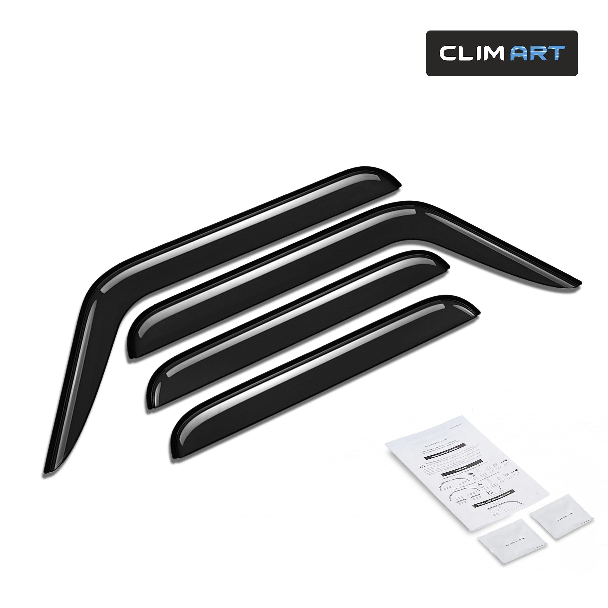 Clim Art Wind Deflectors for Jeep Gladiator / Wrangler 2018-2026 Dark Smoke 4Pcs