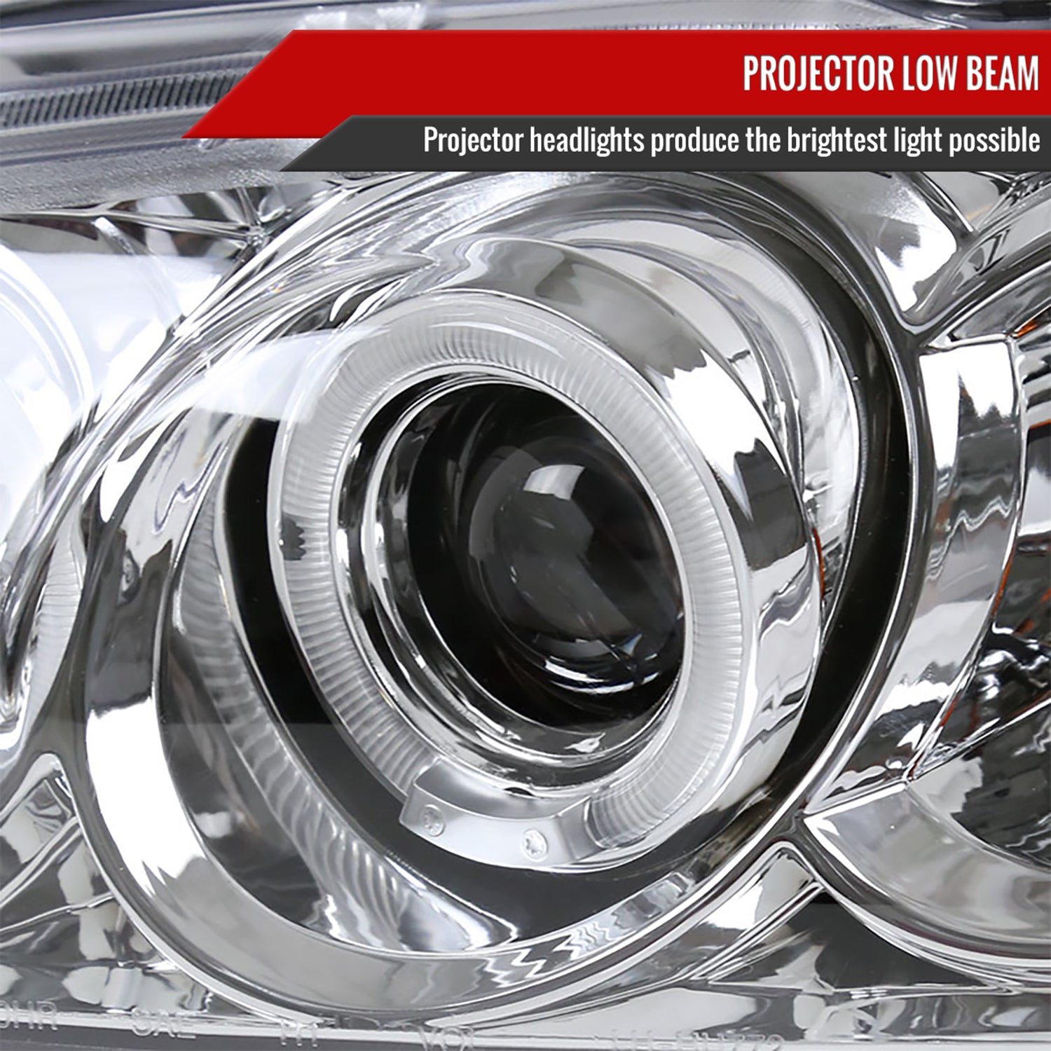 2000-2003 Nissan Sentra Dual Halo Projector Headlights Chrome/Clear Lens