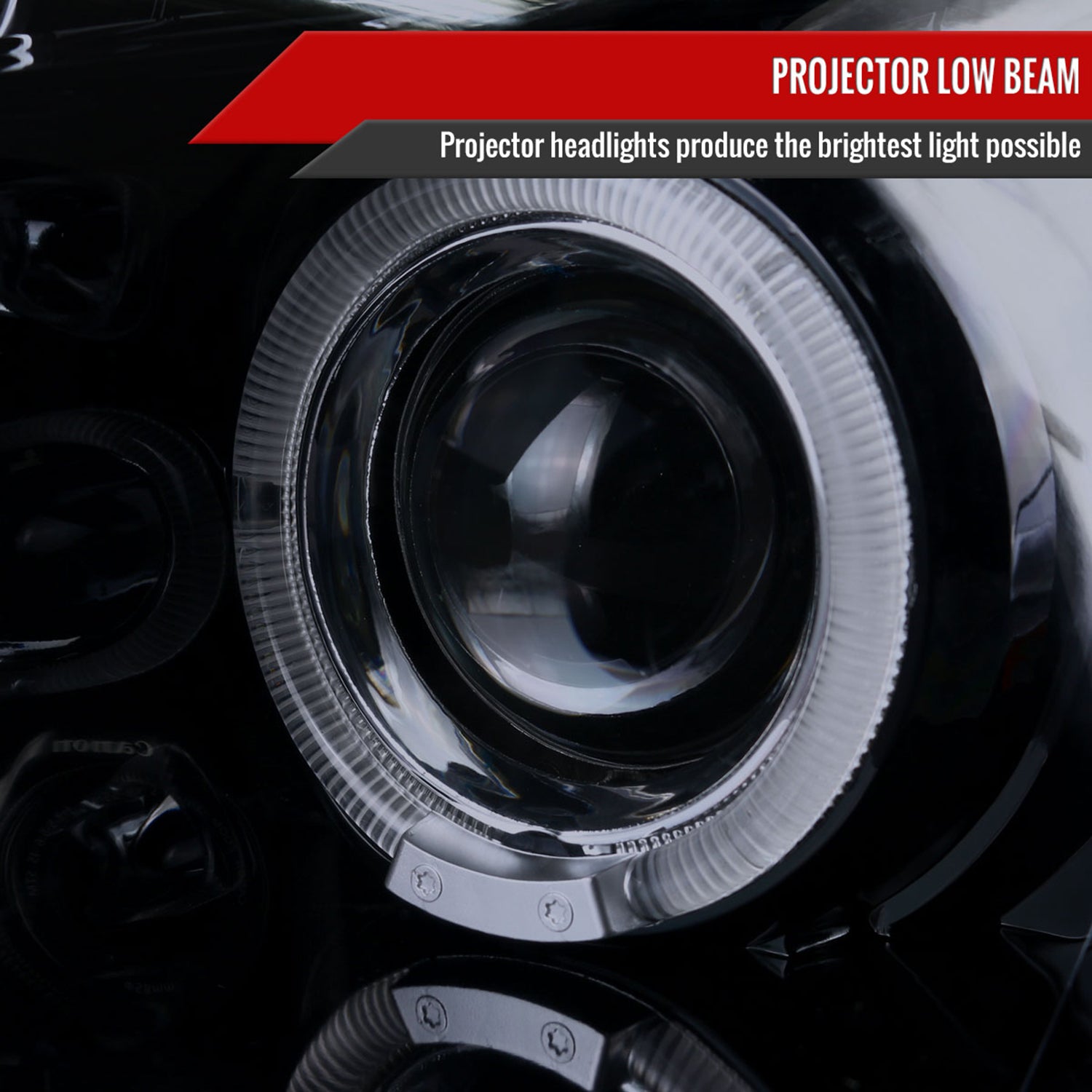 2003-2007 Honda Accord Dual Halo Projector Headlights Glossy Black/Smoke Lens