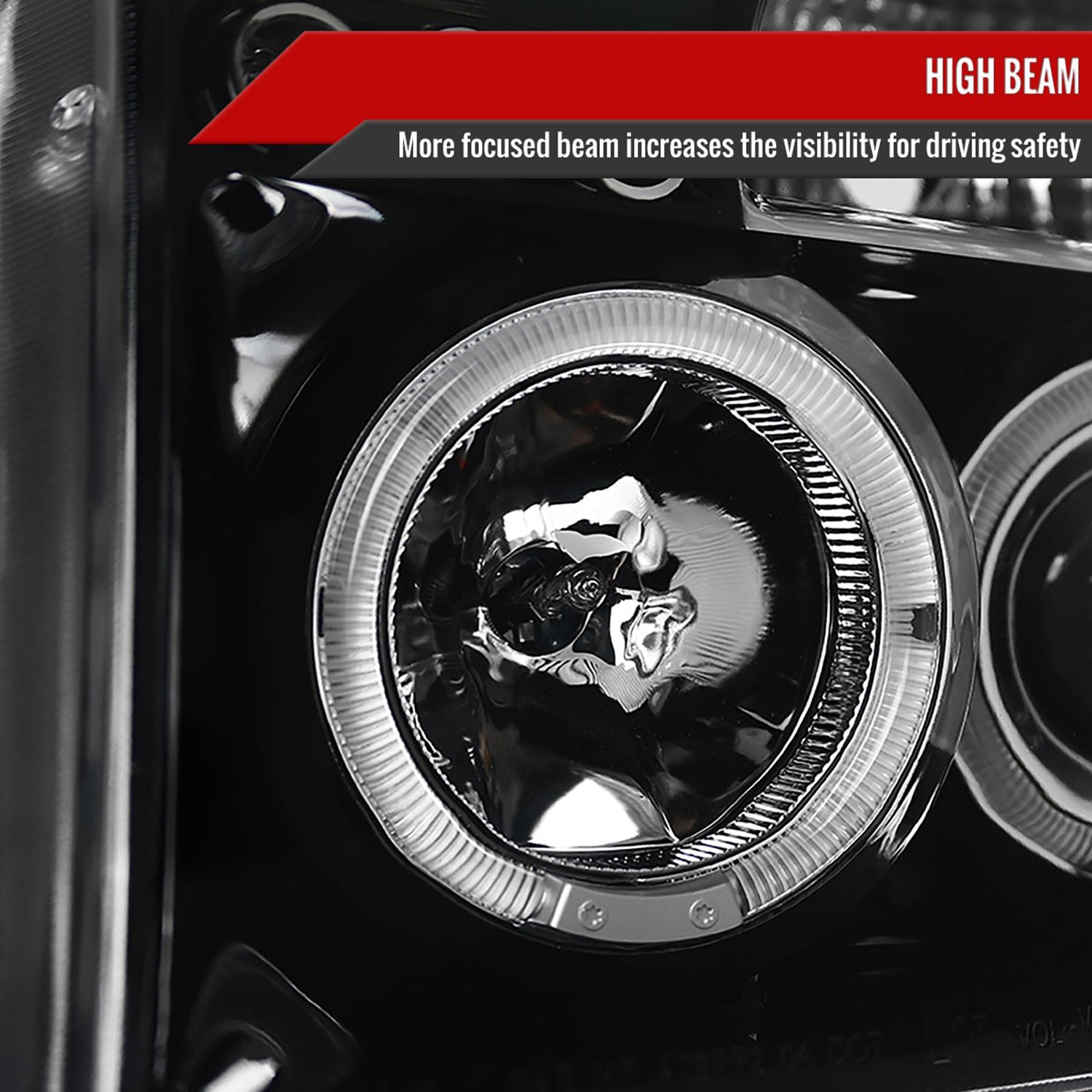 2004-2015 Nissan Titan/ 04-2007 Armada Dual Halo Projector Headlights Jet Black