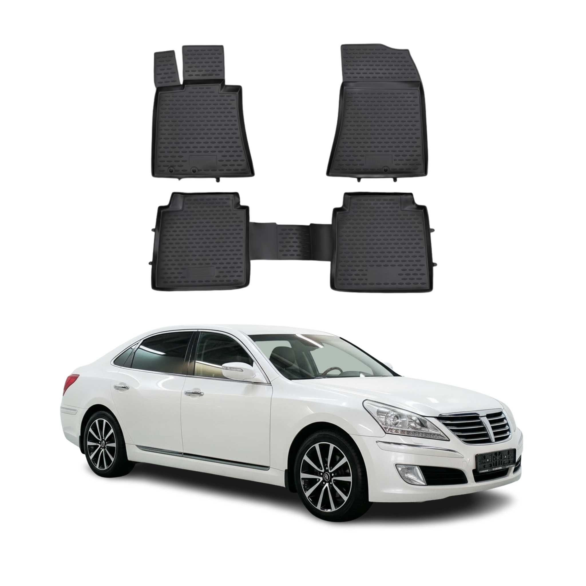 2011-2016 Hyundai Equus Floor Mats Liners Full Set All Weather Black