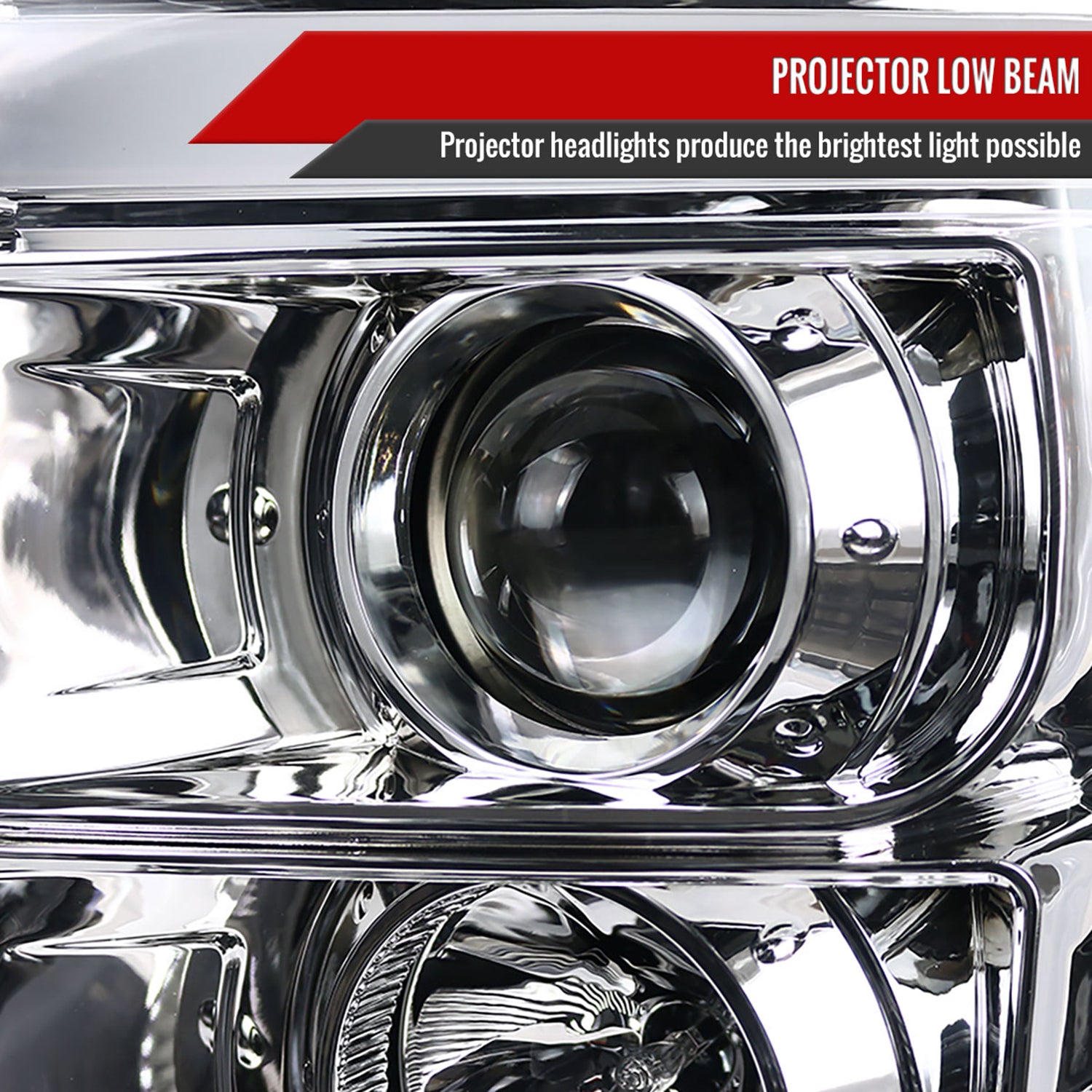 2011-2016 F-250/F-350/F-450/F-550 LED C-Bar Projector Headlights Chrome/Clear