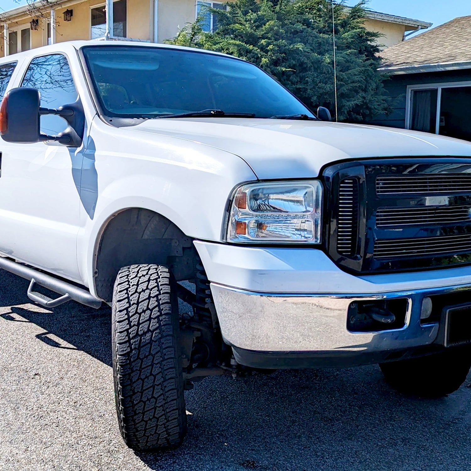 2005-2007 Ford F-250/350/450/550/Excursion Crystal Headlights LED Light Chrome