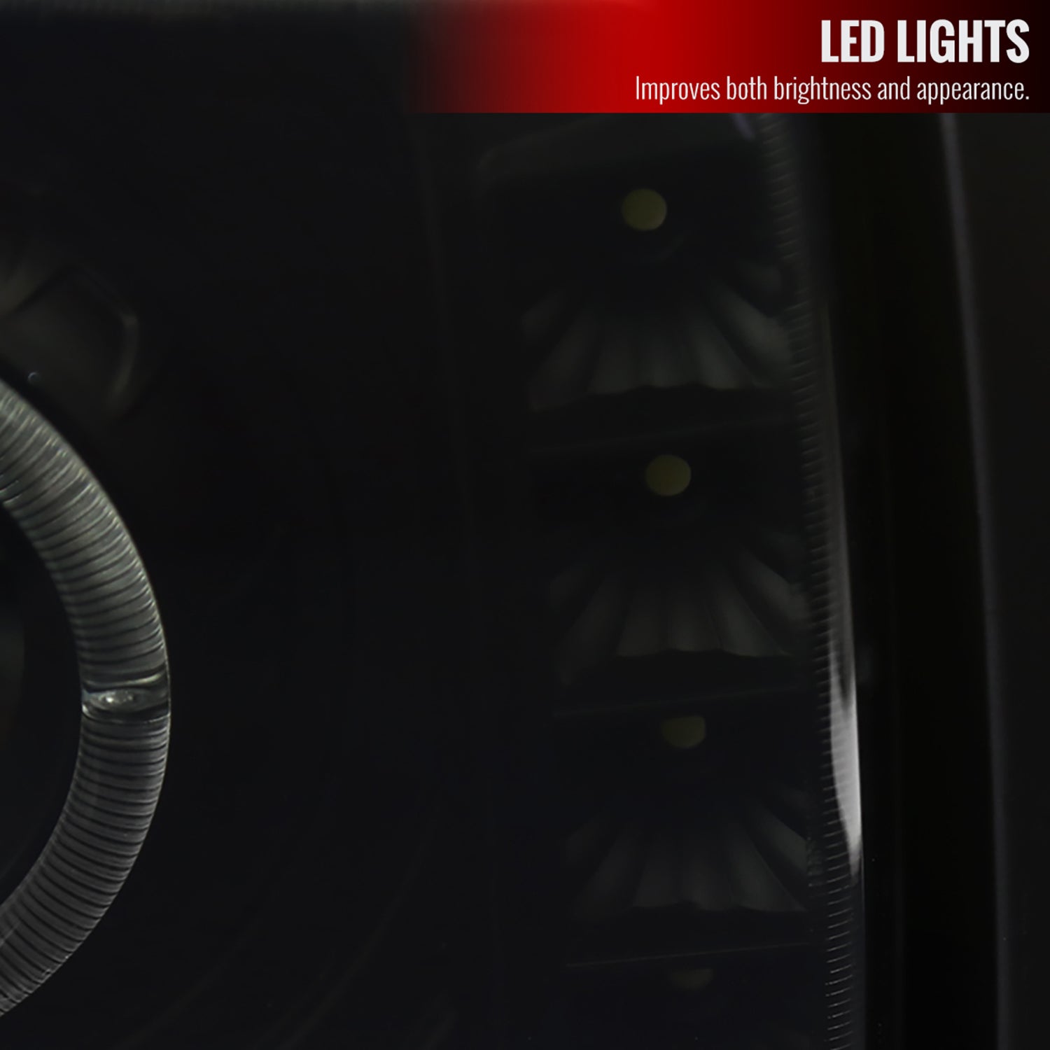 1997-2001 Jeep Cherokee Halo Projector Headlights SMD LED Light Black/Smoke