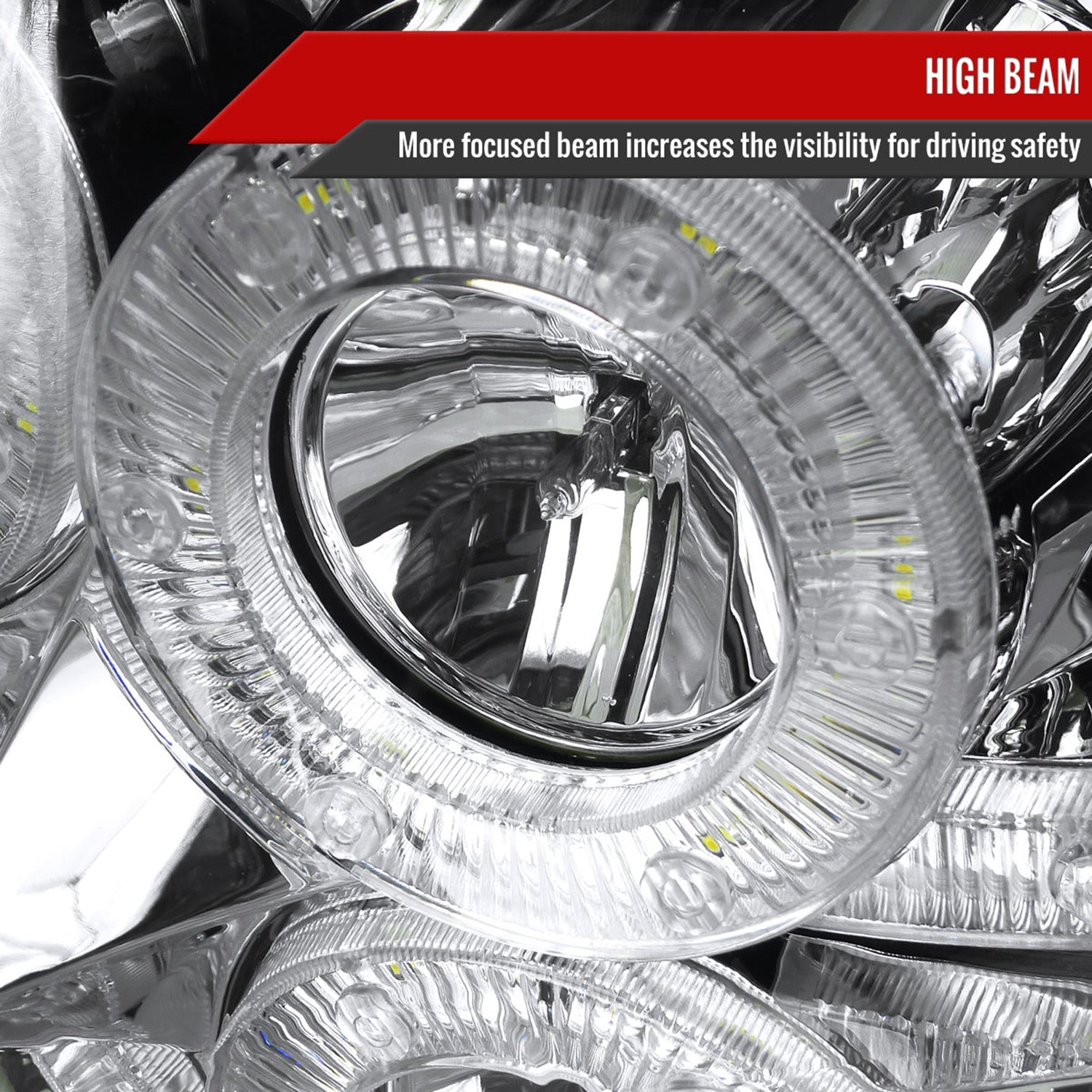 2004-2008 Ford F-150/ Lincoln Mark LT Halo Headlights LED Light& Signal Chrome